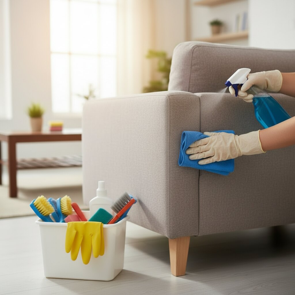 Living curățat și aerisit într-o locuință modernă